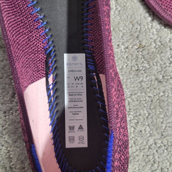 Rothy's The Flat Women's Size US 9 Fig Python Purple Round Toe Ballet Shoes - Picture 8 of 9